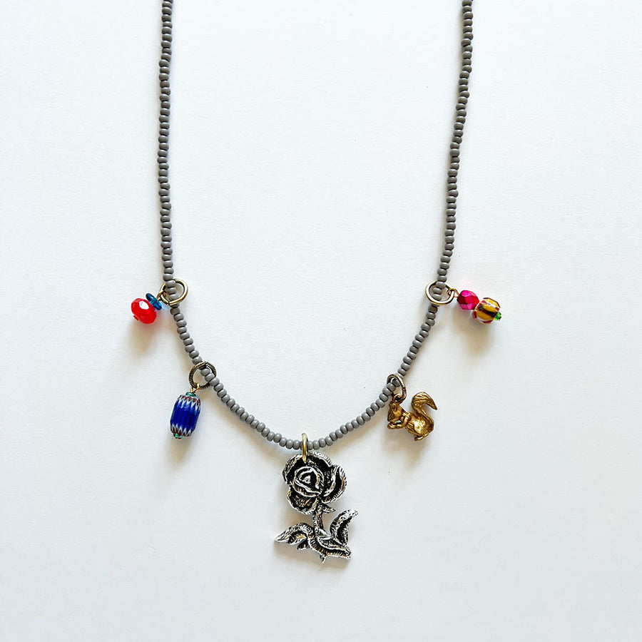 Collage Necklace: Grey (10-2)