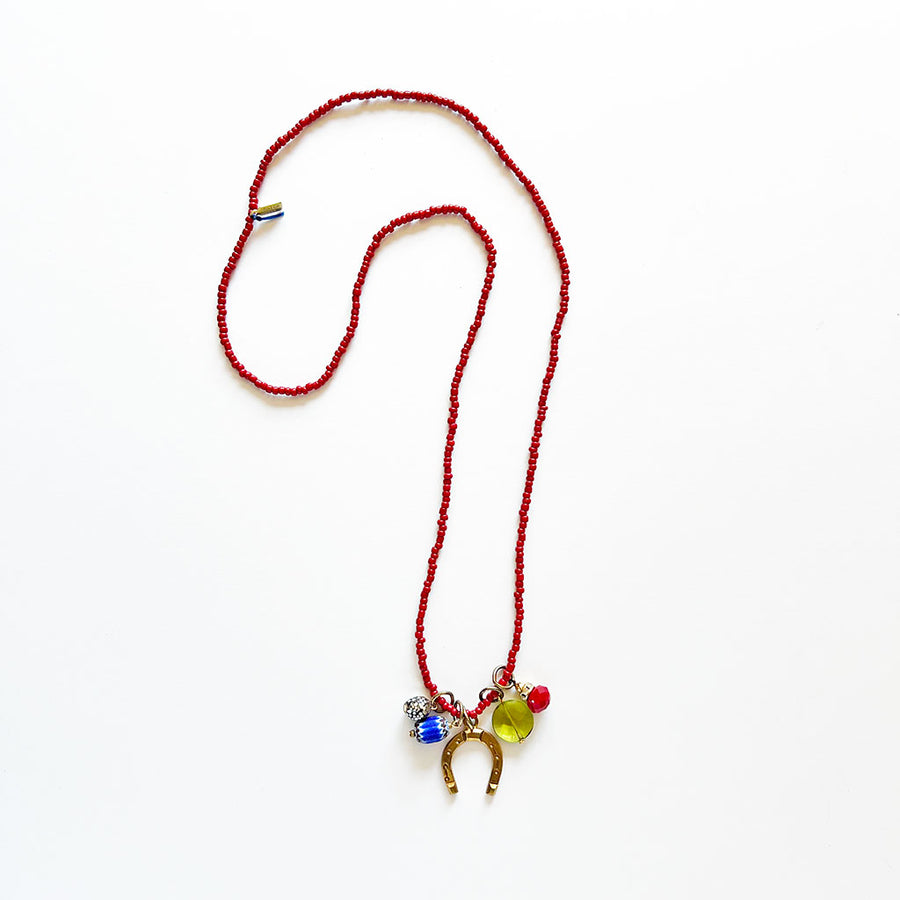 Collage Necklace: Red (10-3)