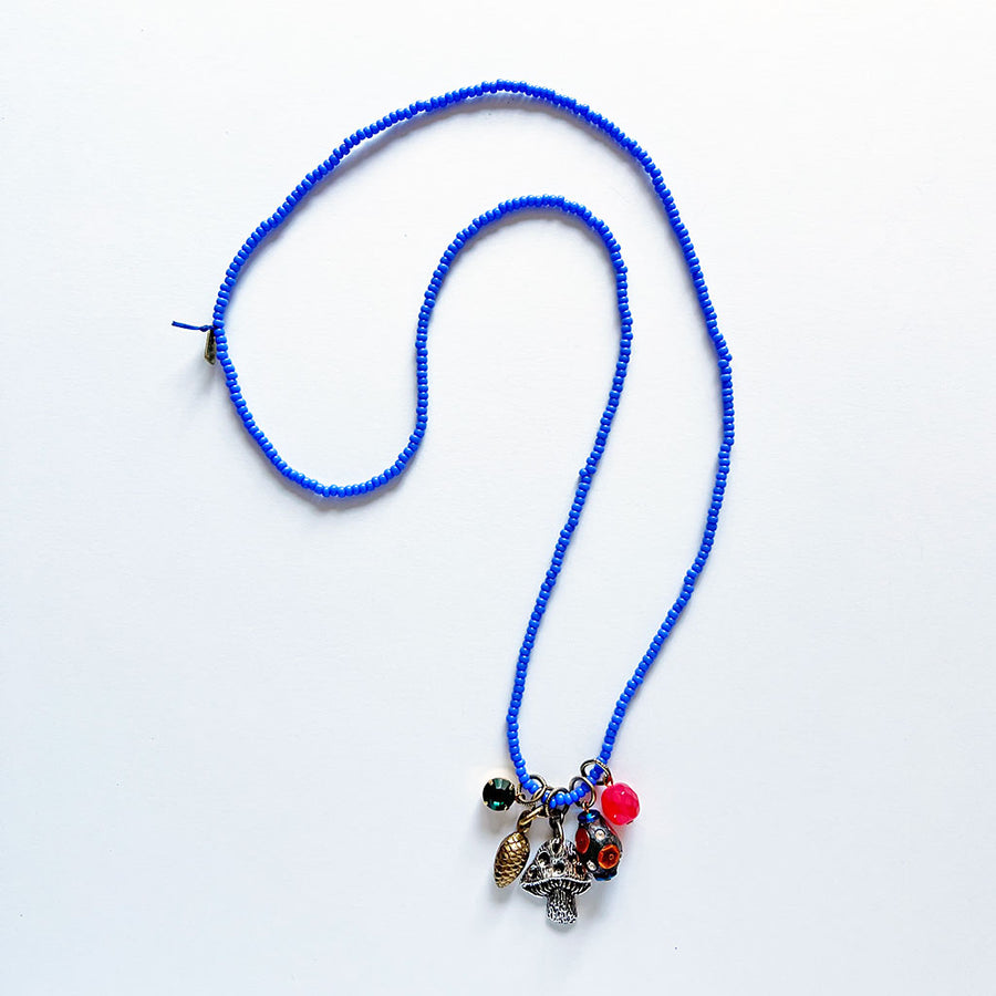 Collage Necklace: Blue (10-6)