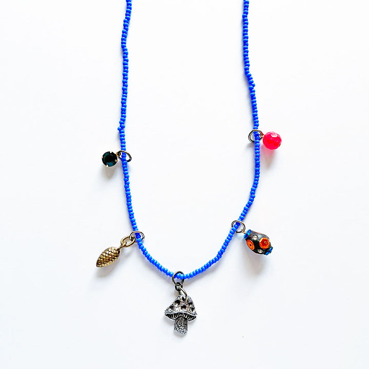 Collage Necklace: Blue (10-6)