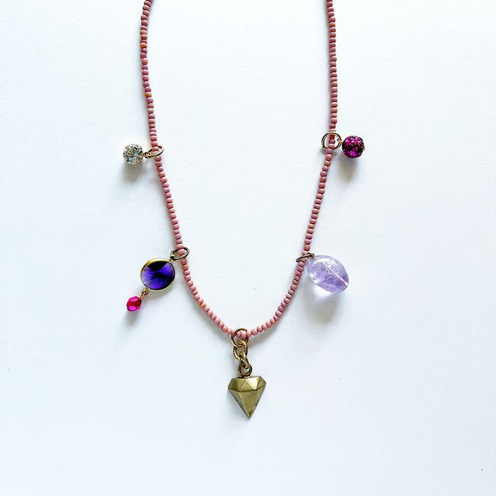 Collage Necklace: Light Pink (10-9)