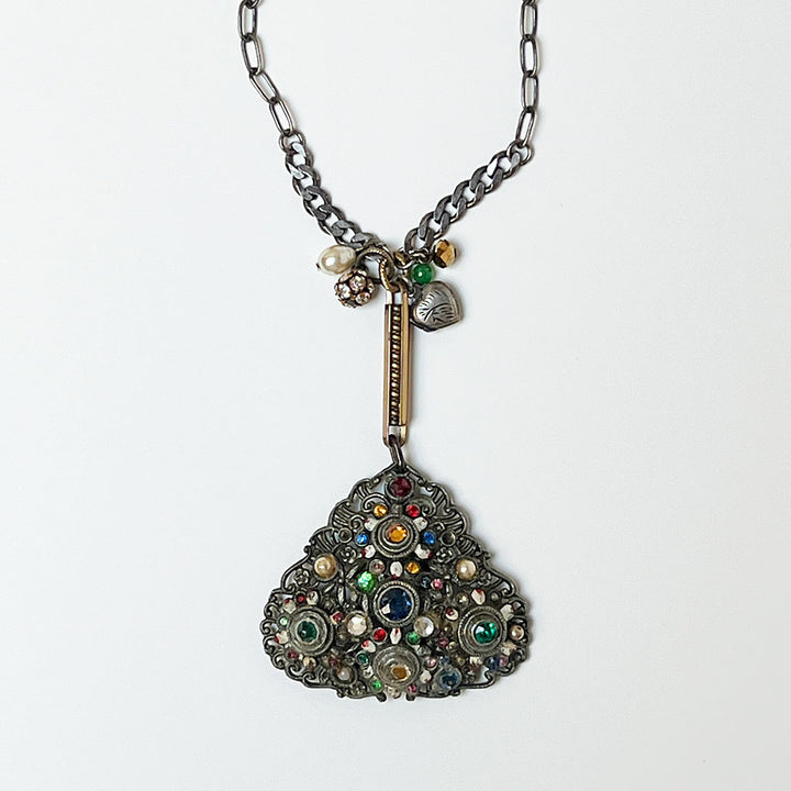 Treasure Necklace: Vintage Gem Encrusted Clip