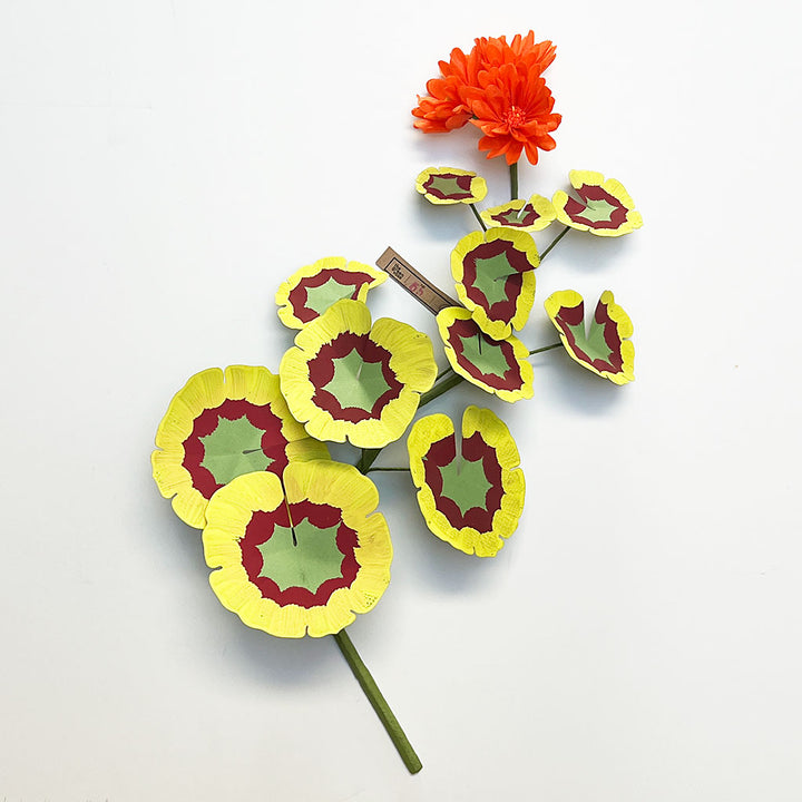 Paper Orange Geranium Stem by The Green Vase