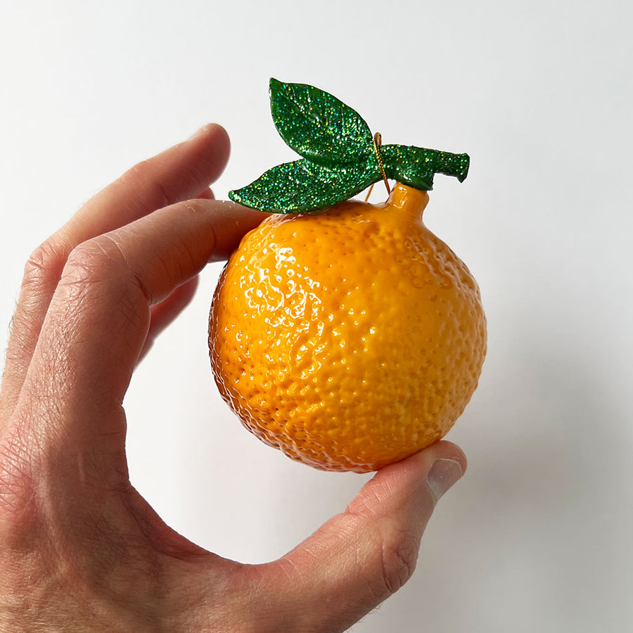 Ripe Orange Glass Ornament