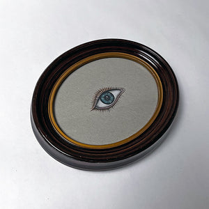 Don Carney Blue Eye Art Print in Vintage Oval Frame
