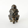 Vintage Foo Dog & Flowers Curiosity Metal Incense Burner Made in Japan