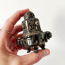 Vintage Foo Dog & Flowers Curiosity Metal Incense Burner Made in Japan