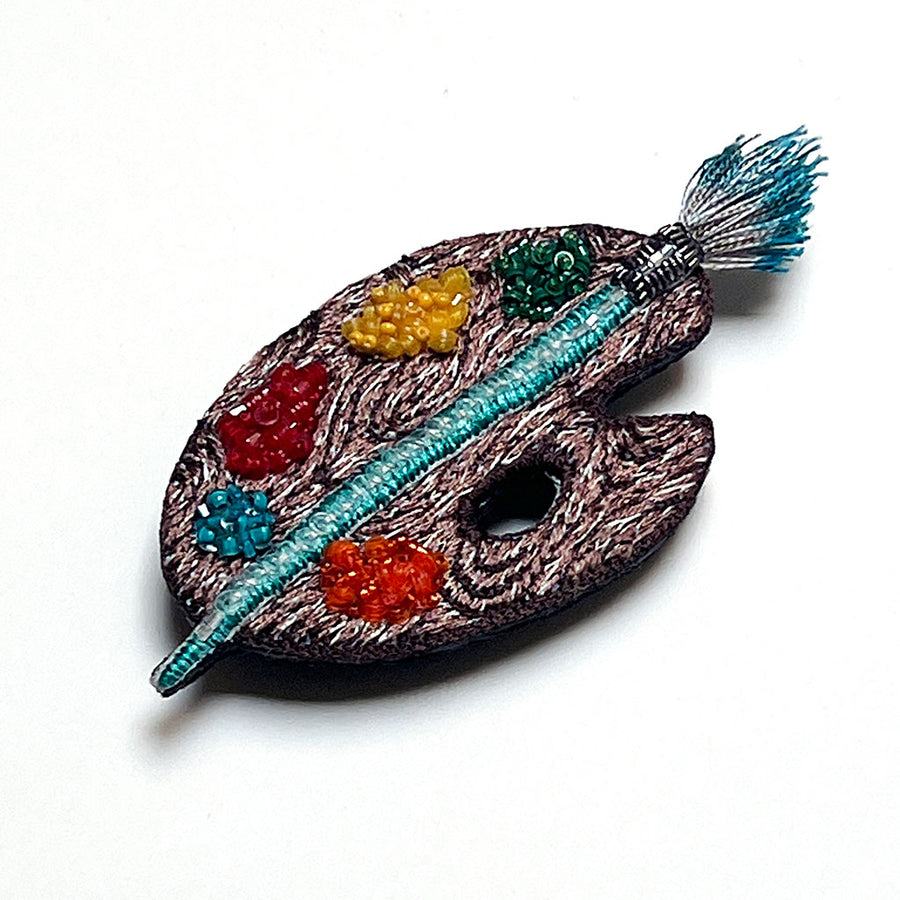 Artist Paint Palette Embroidered Pin by PATCH NYC x Trovelore