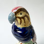 Vintage Ceramic Colorful Parrot Figurine and Flower Frog Made in Japan