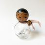 Vintage Glass & Wood Flapper Perfume Bottle Made in France
