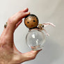 Vintage Glass & Wood Flapper Perfume Bottle Made in France