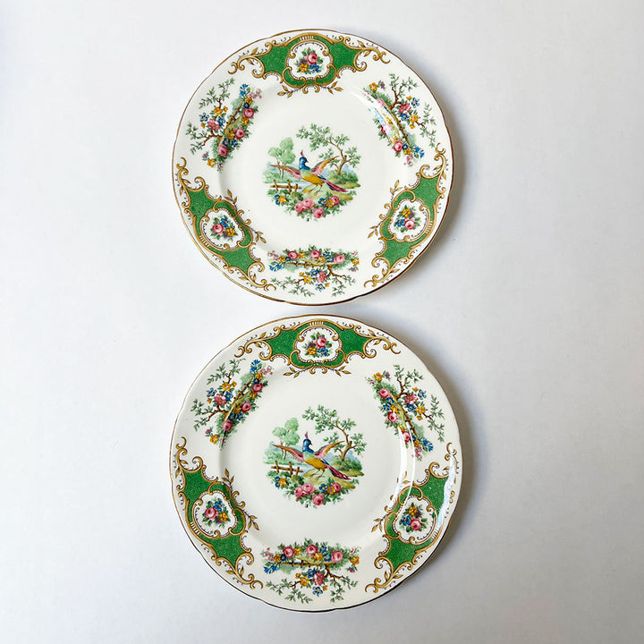 Vintage Decorated Ceramic Small Plates by EB Foley Made in England (Set of 2)