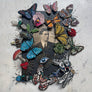 Beaded Pink Butterfly Embroidered Pin by Trovelore