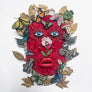 Beaded Pink Butterfly Embroidered Pin by Trovelore