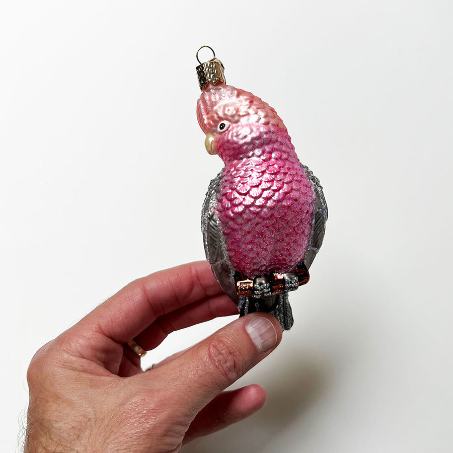 Pink Cockatoo Glass Ornament