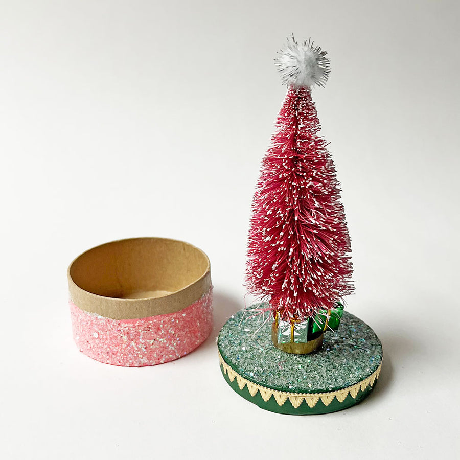 PATCH NYC Pink Bristle Tree Decorative Gift Box