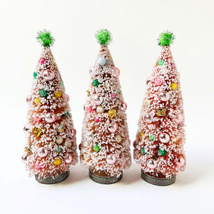 Sparkle Pink Holiday Bristle Tree: Large