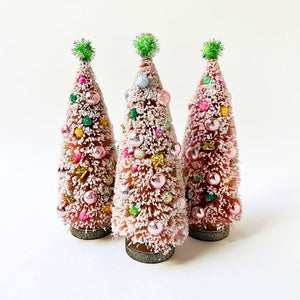 Sparkle Pink Holiday Bristle Tree: Large