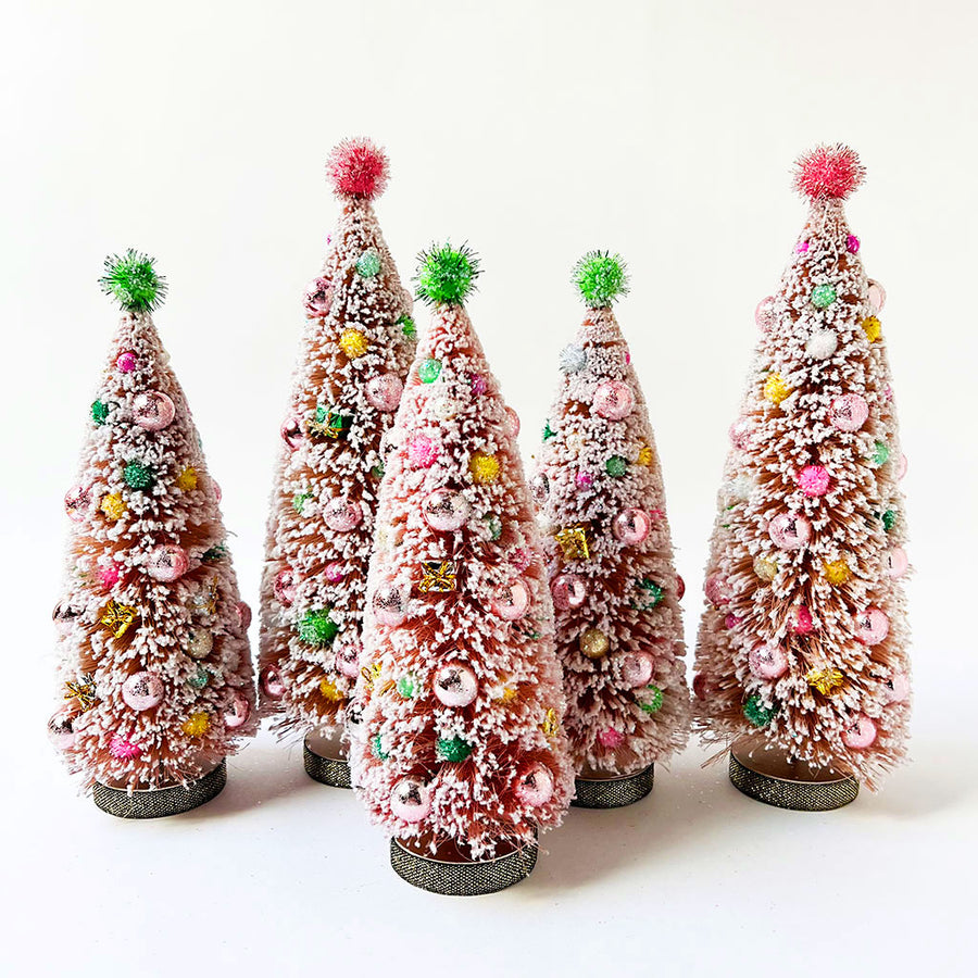 Sparkle Pink Holiday Bristle Tree: Extra Large