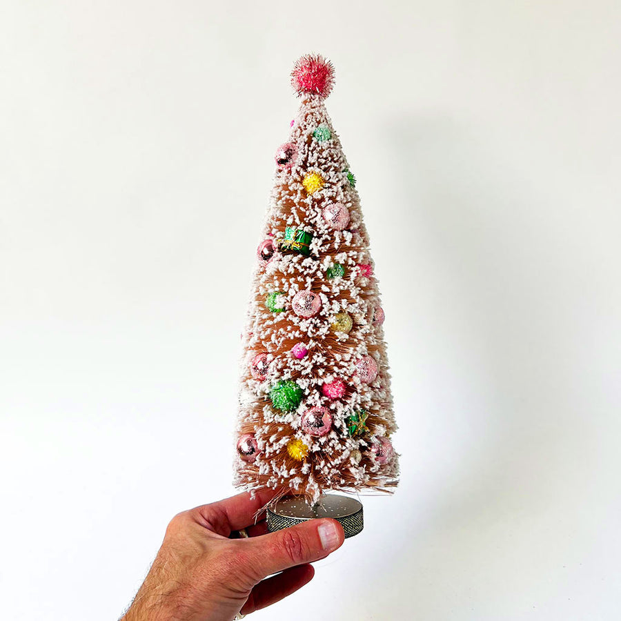 Sparkle Pink Holiday Bristle Tree: Extra Large