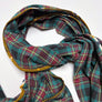 Teal, Red, Yellow, Black Plaid Flannel Scarf