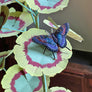 Beaded Purple & Blue Butterfly Embroidered Pin by Trovelore