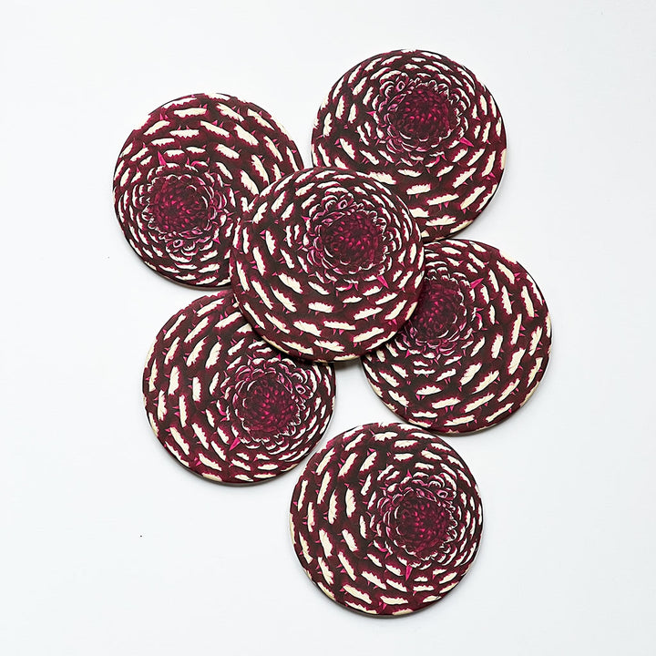 PATCH NYC Purple Dahlia Coaster Set