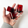 Vintage Cordial Glasses Red & Clear Made in France (Set of 6)