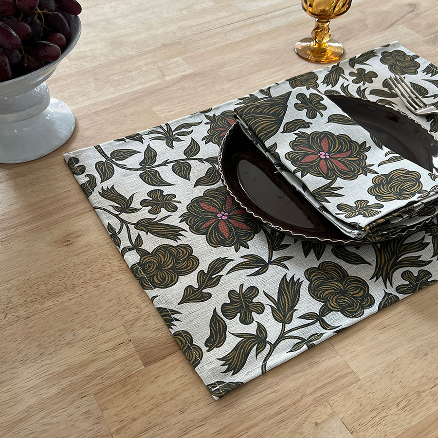 PATCH NYC Regal Bird Spice Linen Placemats (Set of 4)