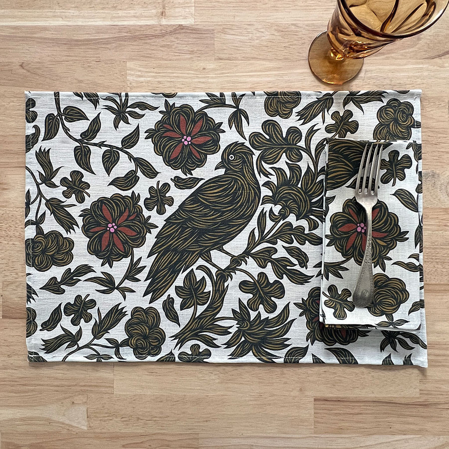 PATCH NYC Regal Bird Spice Linen Placemats (Set of 4)