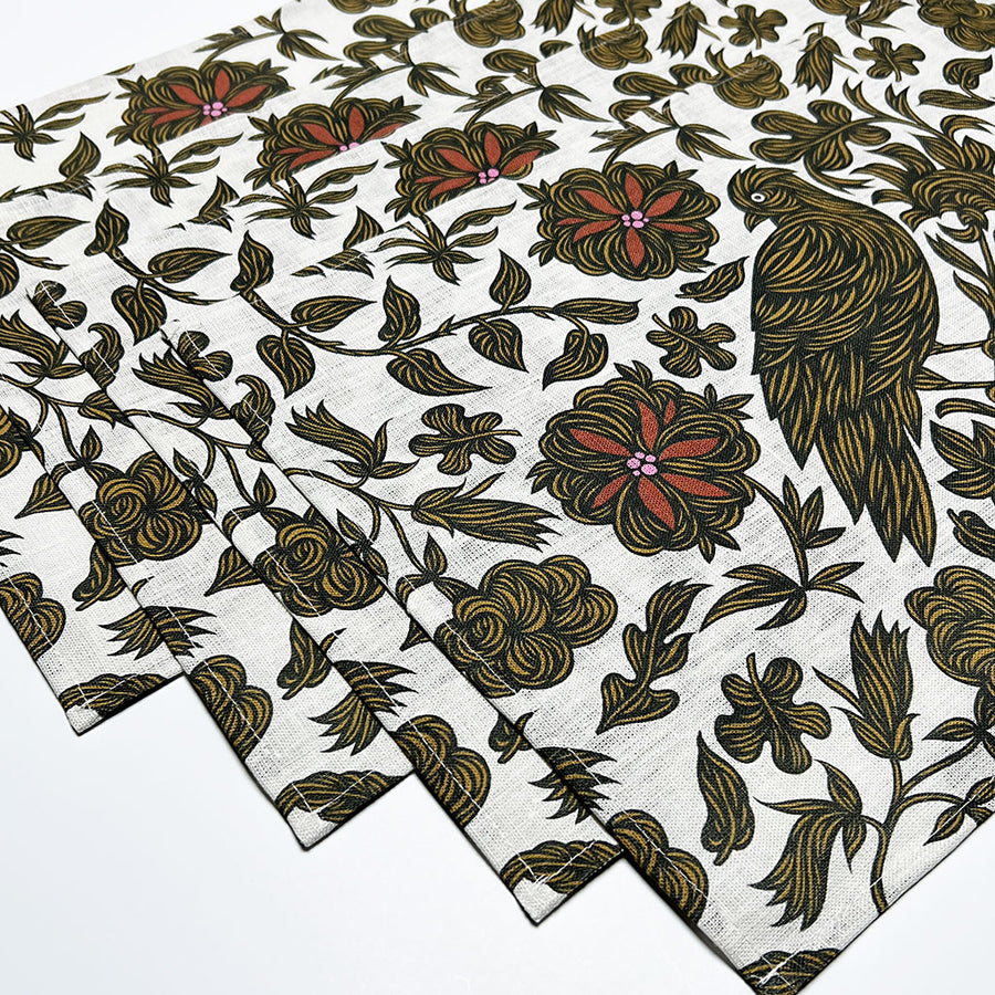 PATCH NYC Regal Bird Spice Linen Placemats (Set of 4)
