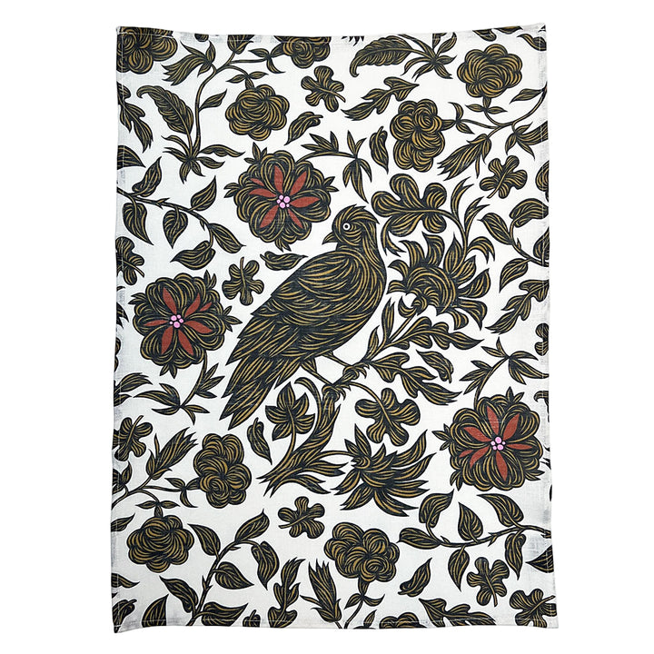 PATCH NYC Regal Bird Spice Linen Tea Towel
