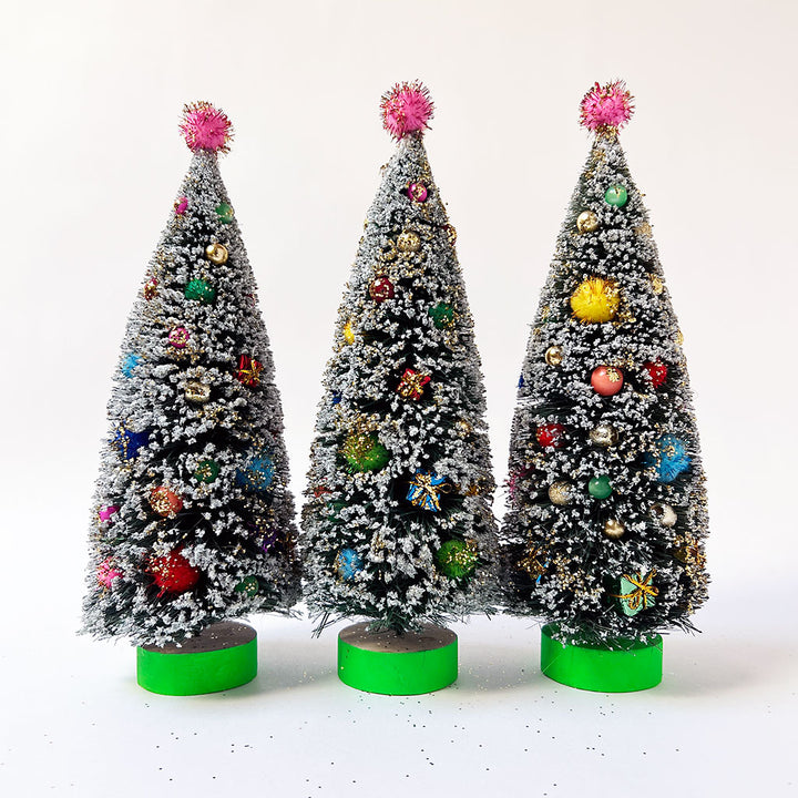 Retro Holiday Bristle Tree: Green Base Large