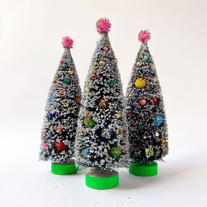 Retro Holiday Bristle Tree: Green Base Large