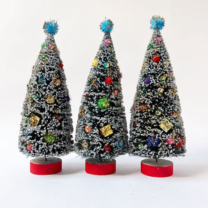 Retro Holiday Bristle Tree: Red Base Large