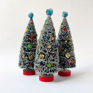 Retro Holiday Bristle Tree: Red Base Large