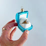 Diamond Ring in a Blue Box Glass Ornament