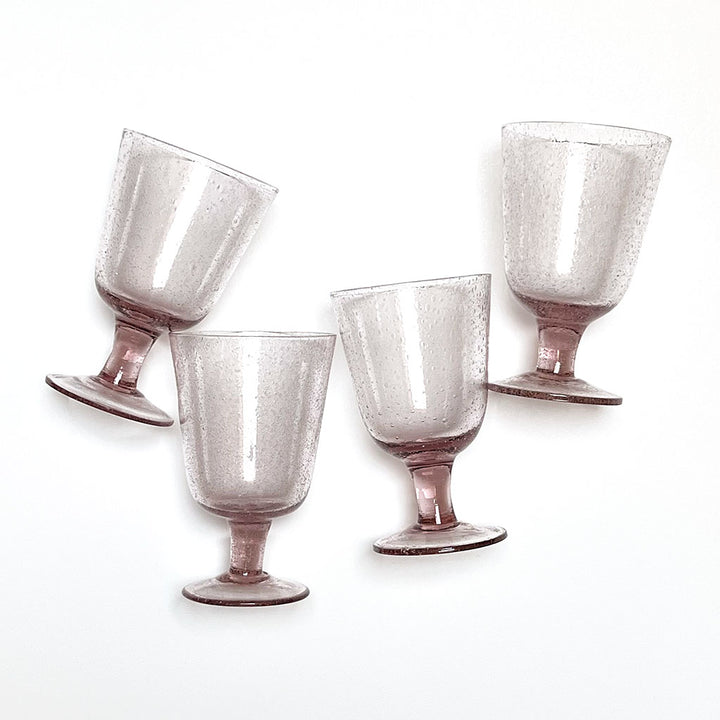 Rose Opal Handblown Drinking Glasses (Set of 4)
