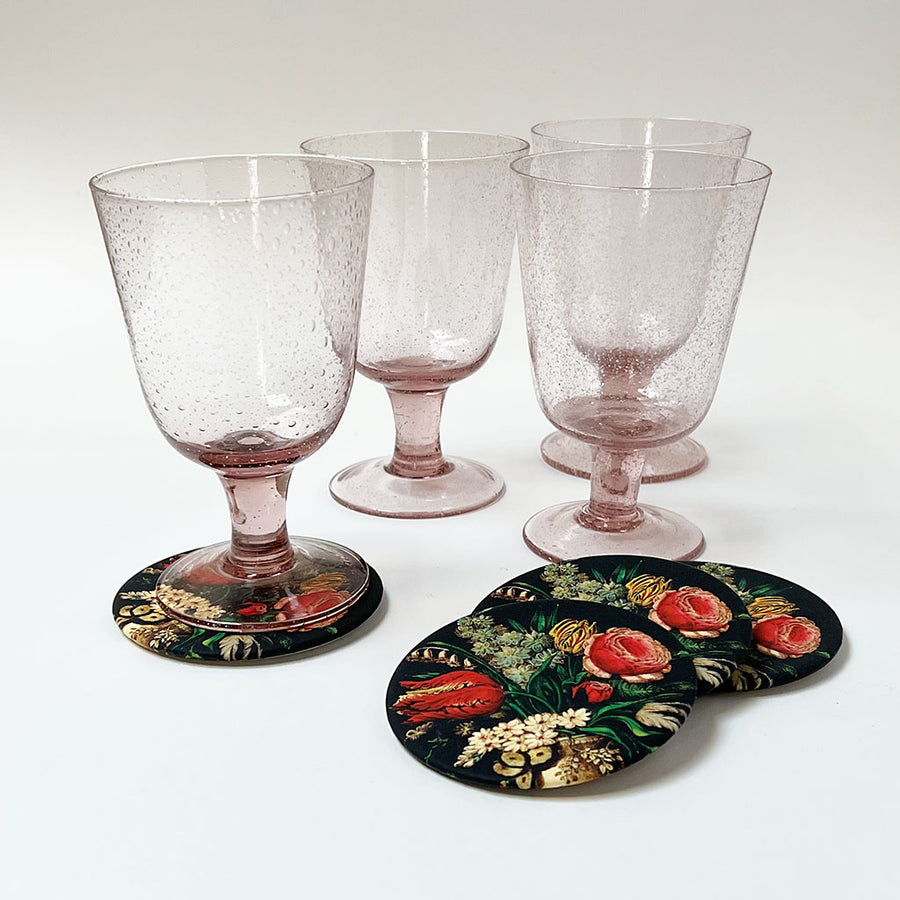 Rose Opal Handblown Drinking Glasses (Set of 4)