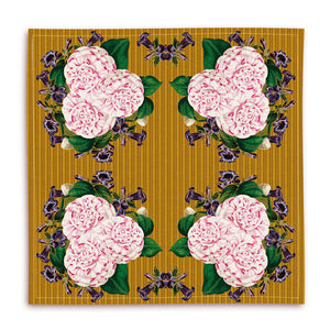 PATCH NYC Striped Camellia Bouquet Linen Napkins (Set of 4)