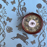 Don Carney Brown Left Eye - Art Print with Marble Border in Vintage Round Frame