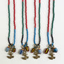 Color Block Beaded Necklace with Rustic Anchor Charm