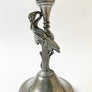 Aesthetic Movement Silver Plated Metal Candle Holder with Crane and "M" Monogram