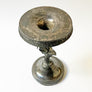 Aesthetic Movement Silver Plated Metal Candle Holder with Crane and "M" Monogram