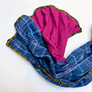 Berry & Blue, Pink Plaid Wide Linen Scarf (G)