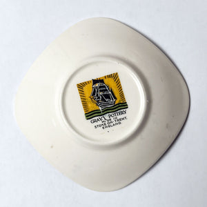 Vintage Small Dish with a Ship Made in England by Gray's Pottery