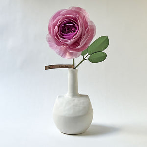 Pinched Shoulder Ceramic Vase Chalk