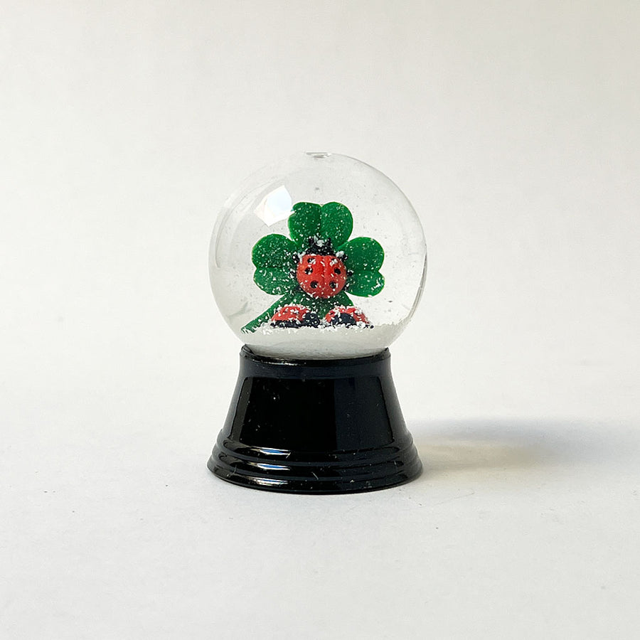 Mini Snow Globe with Clover & Lady Bugs Made in Austria