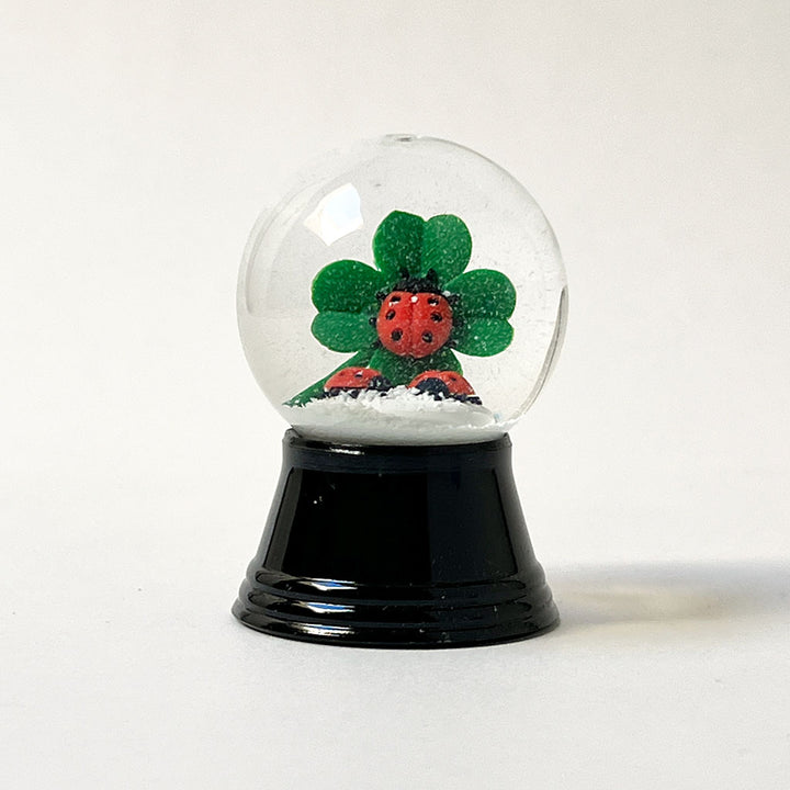 Mini Snow Globe with Clover & Lady Bugs Made in Austria