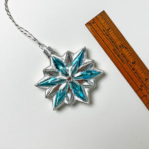 Snowflake Starburst Glass Ornament